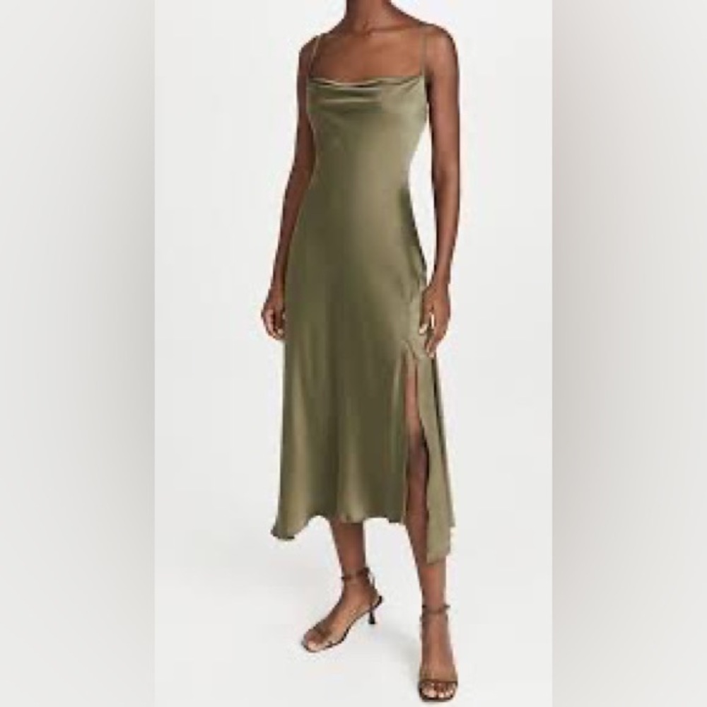 Brand New Astr The Label Gaia Green Slip Dress Size XL Size